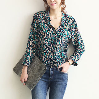 NANING9 Leopard Print Blouse