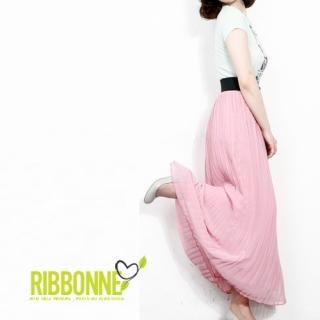 Elasticized Waist Maxi Skirt