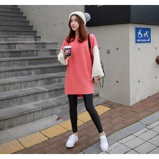 Miamasvin Color-Block Dip-Back Wool Blend Knit Dress