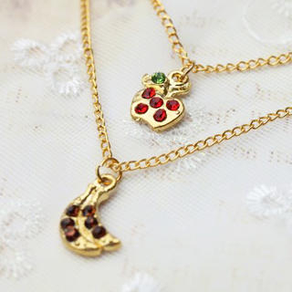 Fit-to-Kill Lovely Apple & banana double chain Necklace