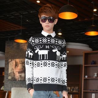 JVR Deer Patterned Sweater