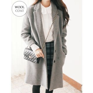 J.ellpe Wool Blend Single-Breasted Coat