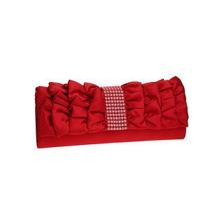 Glam Cham Rhinestone Ruffle Clutch