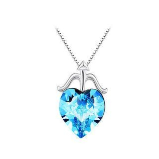 BELEC 925 sterling silver sagittarius pendant with blue cubic zircon and necklaces