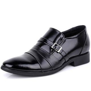 SHEN GAO Genuine Leather Buckled Loafers