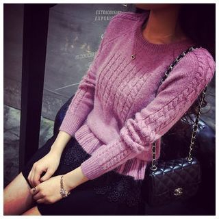 Sienne Ruffle Hem Cable Knit Sweater