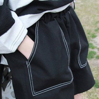 Clair Fashion Stitching Accent Denim Shorts