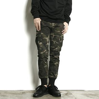 Rememberclick Elastic-Waist Camouflage Pants