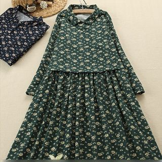 Blu Pixie Long-Sleeve Floral Dress