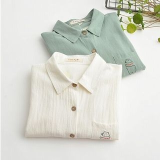 Moricode Long-Sleeve Embroidered Shirt