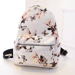 Youme Faux-Leather Floral Print Backpack
