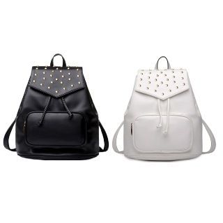 BeiBaoBao Studded Faux-Leather Backpack