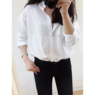 maybe-baby Pocket-Front Cotton Shirt