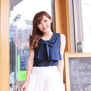Tokyo Fashion Sleeveless Bow-Accent Layered Top