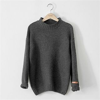 PEPER Turtle-Neck Drop-Shoulder Sweater