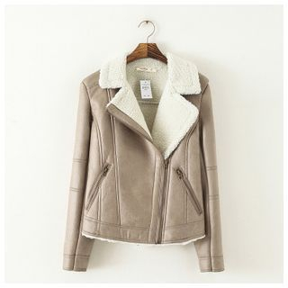 Ainvyi Faux Leather Fleece Lined Jacket