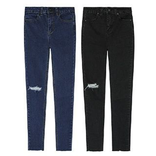 EEKO Distressed High-waist Jeans