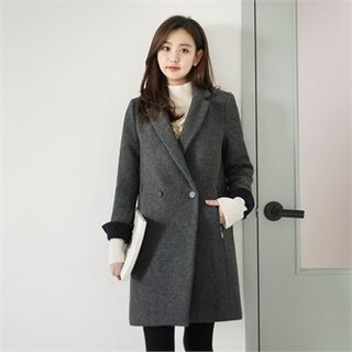 Styleberry Wool Blend Zip-Pocket Coat