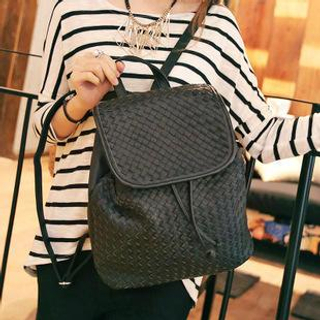 Youshine Faux Leather Woven Backpack