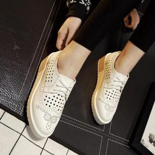 Anran Perforated Platform Oxfords