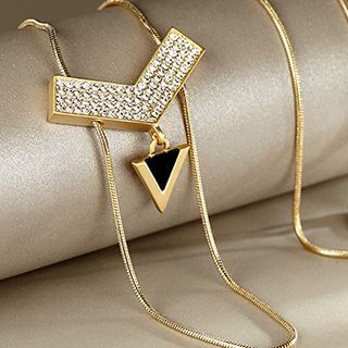 T400 Jewelers Rhinestone Triangle Necklace