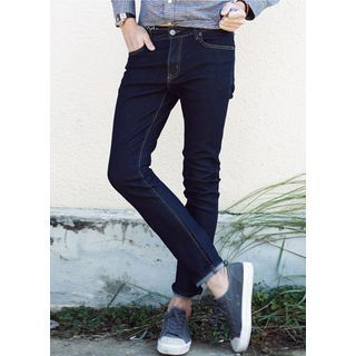 JOGUNSHOP Stitched Slim-Fit Jeans