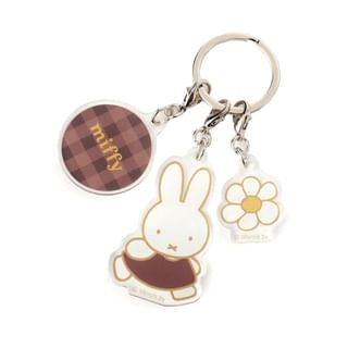 Miffy Acrylic Key Holder / Keyring / Bag Charm Strawberry & Chocolate Series - Brown