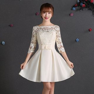Fantasy Bride Lace Panel Cocktail Dress