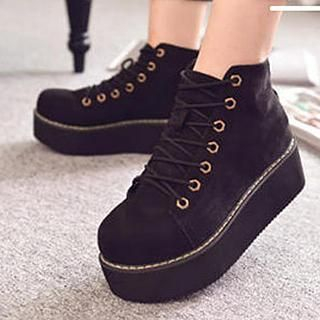 Zandy Shoes Lace-Up Platfrom Ankle Boots