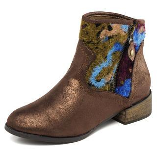 yeswalker Marled Knit Panel Lamé Ankle Boots