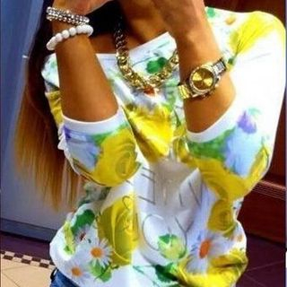 Onayaya Long-Sleeve Floral Top