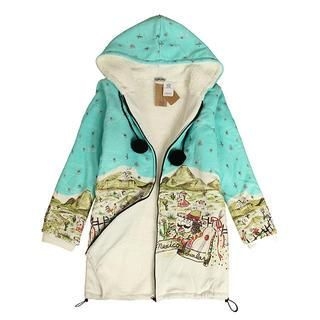 Cute Colors Printed Fleece-Lined Hooded Jacket