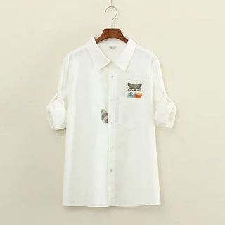Mushi Fox Embroidered Shirt