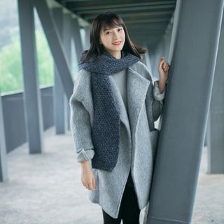 Forest Girl Batwing-Sleeve Open Front Coat