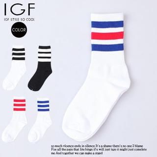 I Go Fashion Contrast-Strip Socks