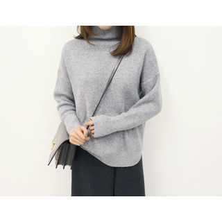 DANI LOVE Turtle-Neck Angora Wool Blend Sweater