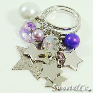 Sweet & Co. Sweet Stars and Pearl Silver Ring