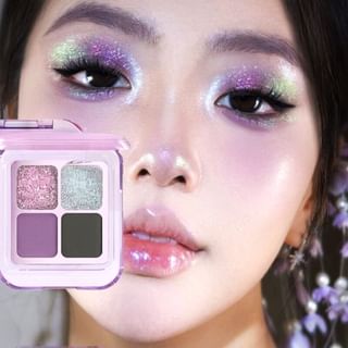 Gella's - 4 Colors Chameleon Eyeshadow Palette - Cool Smokey Purple #M04 Cool Smoke Purple - 5.8G