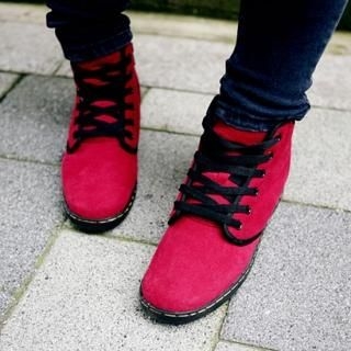 High-Top Lace-Up Canvas Sneakers