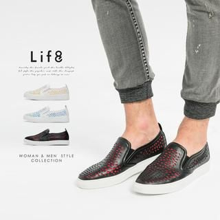 Life 8 Genuine Leather Perforated Slip Ons