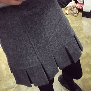 YUKISHU Pleated Woolen Skirt
