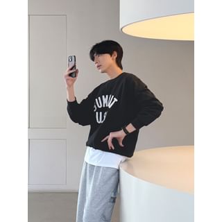 V-Stitch Letter Sweatshirt