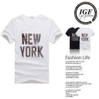 I Go Fashion Short-Sleeve Lettering T-Shirt