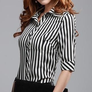 Caroe Elbow-Sleeve Striped Shirt