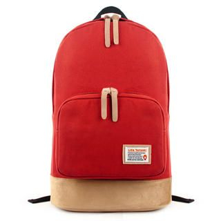 Mr.ace Homme Appliqué Panel Canvas Backpack