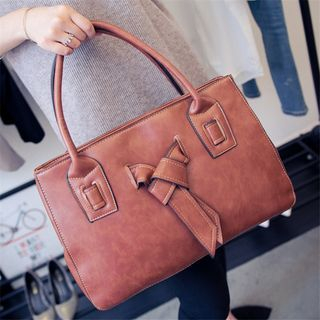 Nautilus Bags Tie-accent Faux Leather Tote