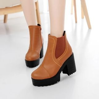 Pastel Pairs Platform Heeled Short Boots