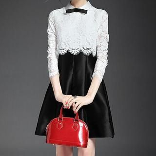 Alaroo Lace Panel Collared A-Line Dress