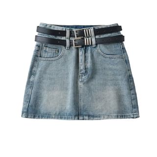 Mid Waist Denim Mini Skirt