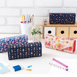 Full House Faux-Leather Printed Pencil Case